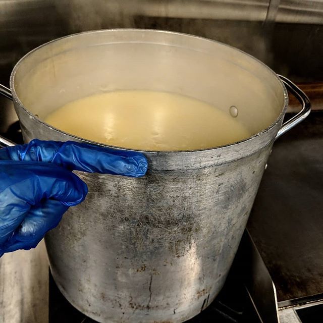DesiPDX's tweet photo. Making 5 gallon of polenta for my #slowfoodcascadia collaboration tonight. Slow and low for an hour and then I mix in some coconut milk. #desipdx #modernindian #farmtocart https://t.co/eveGsbmliK