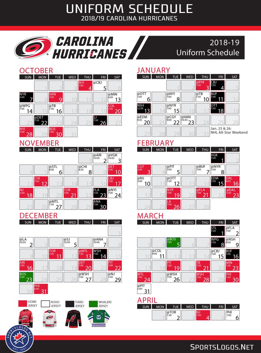 nhl canes schedule