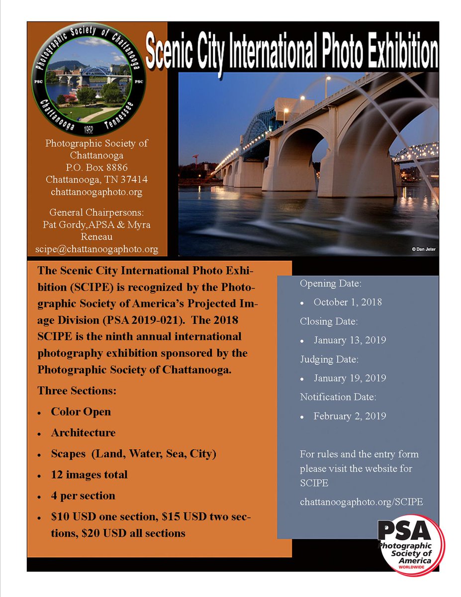 ChattanoogaFoto's tweet image. Enter your fine art photographic images into the Scenic City International Photo Exhibition (SCIPE) now!  #Photography #SCIPE #PSAPhoto #PhotographyContest #architecturephotography #landscapephotography #PIDColorOpen
