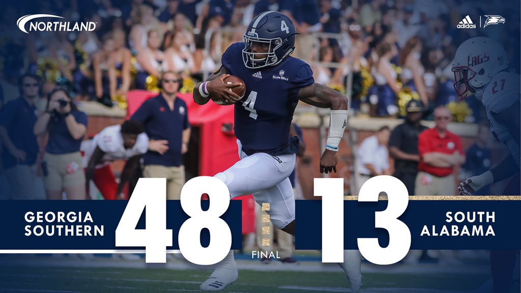 chadlunsford's tweet photo. Great Job by our Players and Staff for Having that Edge Tonight #EdgeGame 

Thank you #EagleNation for all your support ... Short Week ... On to the Next and as Always #HailSouthernAndNoPlaceElse https://t.co/C5bxdBg2Ah