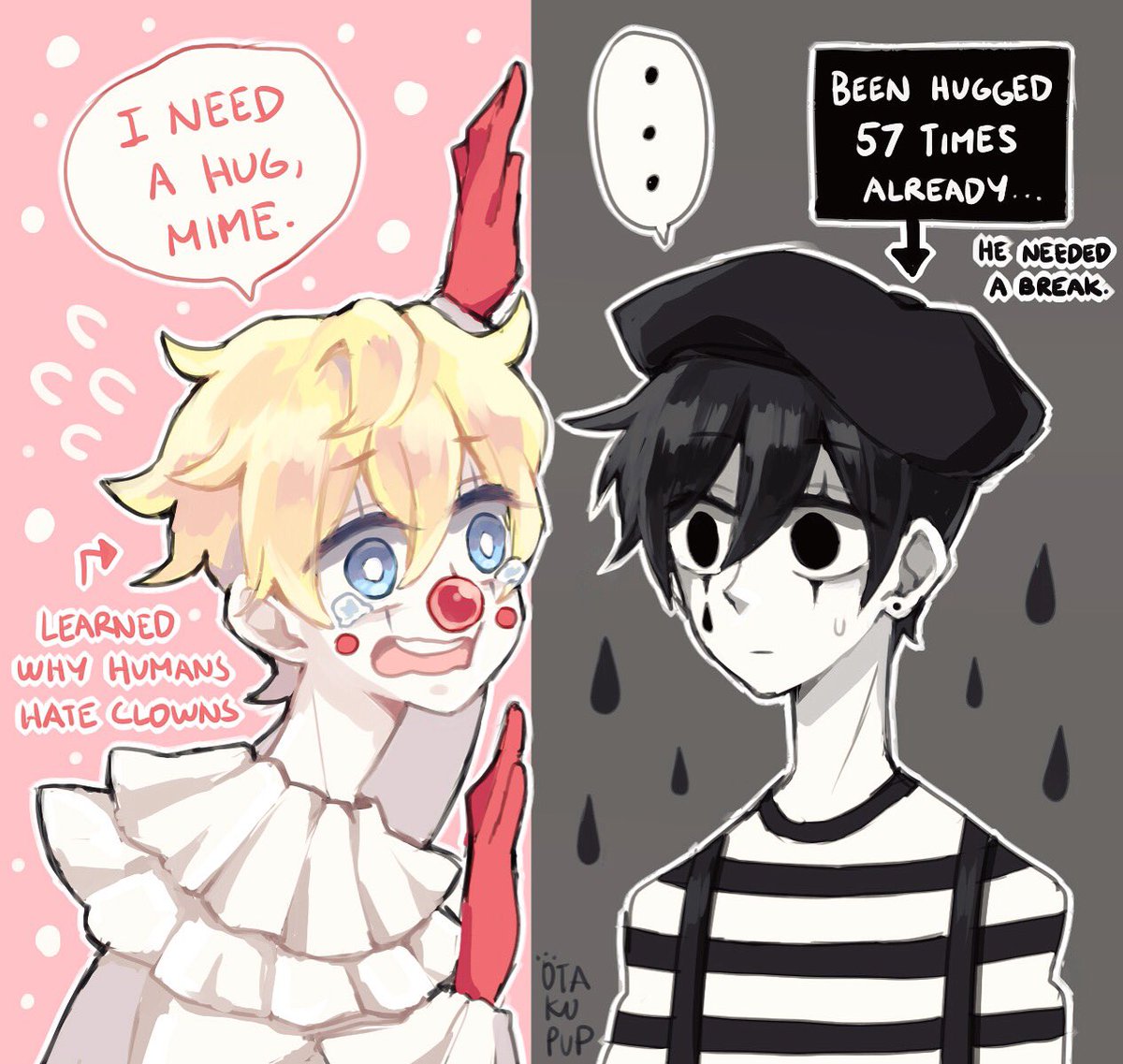 After watching too many killer clown movies... BTW I MADE A MIME CHARA TO GO WITH CLOWN! LOLOL #otakupup 