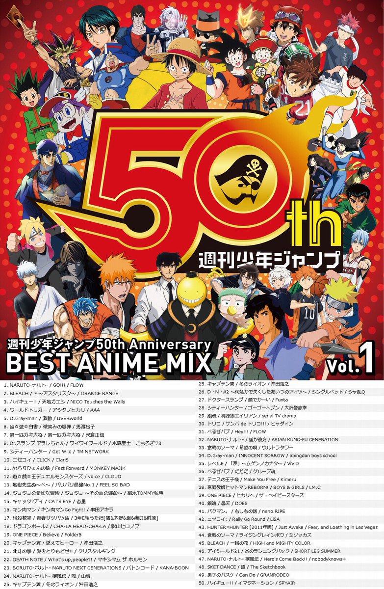 Djシーザー マチアソビ 徳島到着して 週刊少年ジャンプ50th Anniversary Best Anime Mix Cd販売中 特典レアステッカー Djシーザーサイン付きますううぜひ 国民的アニソンから近年のヒットまで50曲づつ収録 ステッカーはなくなり次第終了