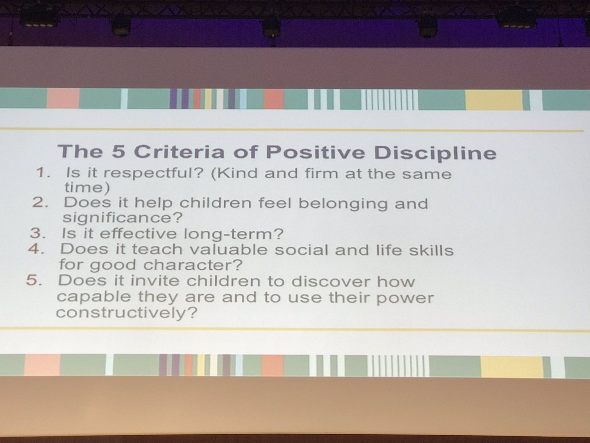 #tlforum2018 Criteria for #positivediscipline #EDI_QF