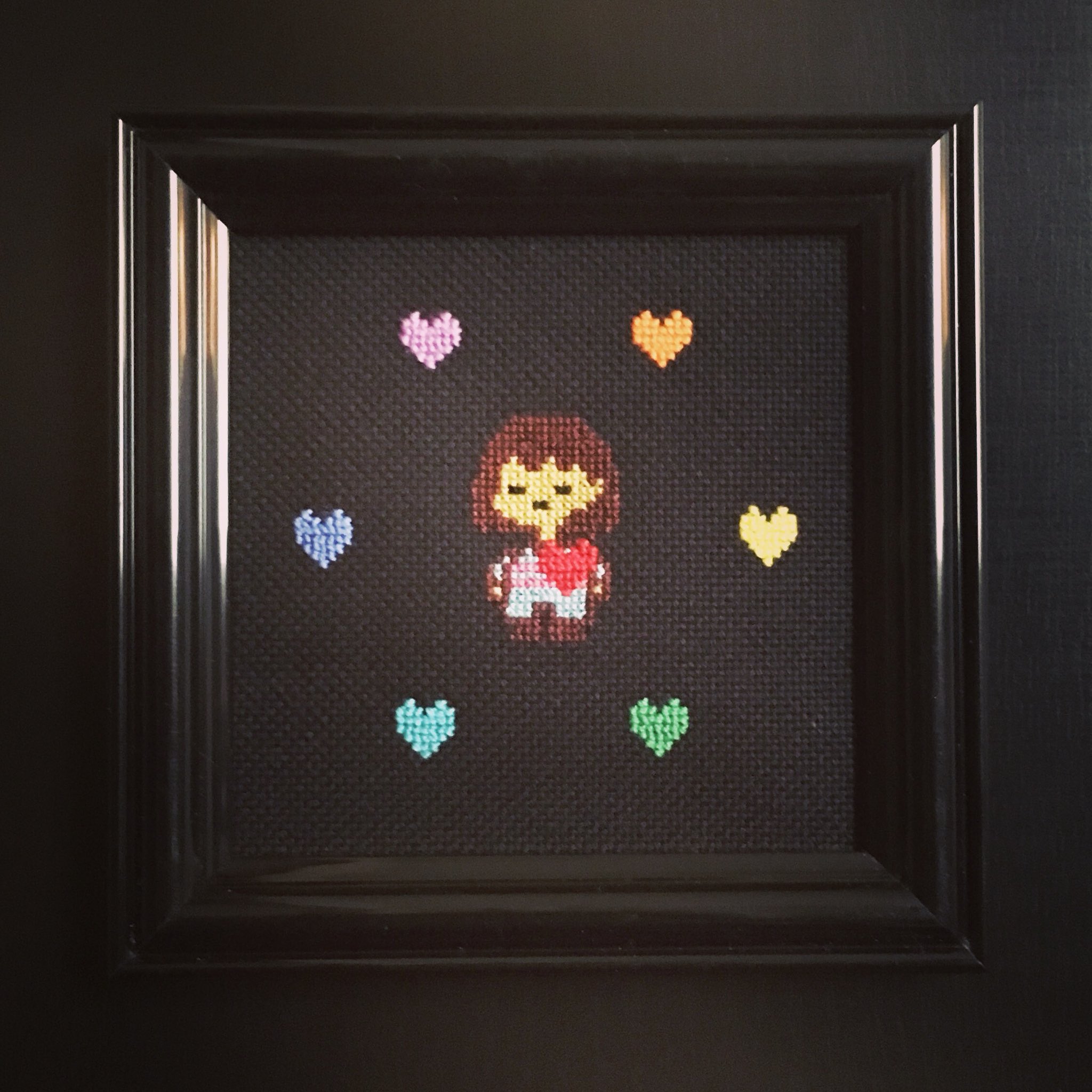 Woodstock Production Rt Yamamiya Jp No 006 Undertale The 7 Souls And Frisk 18 10 07 アンダーテール Undertale フリスク Frisk ハンドメイド Handmade 刺繍 Needlework Embroidery クロスステッチ Crossstitch ドット絵 Dotpict