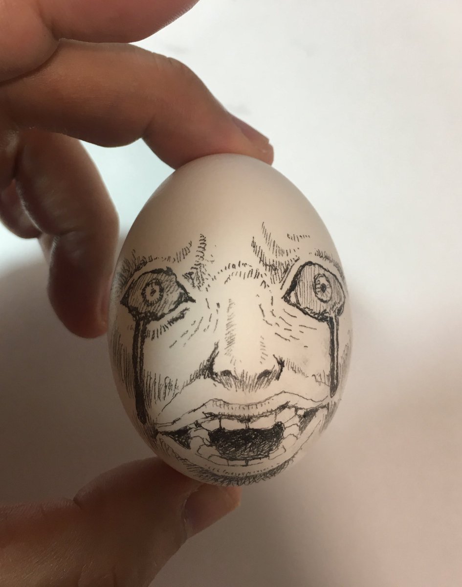 村田らむ ゆで卵にベヘリット 蝕バージョン を描いたら 食べづらくなりました
