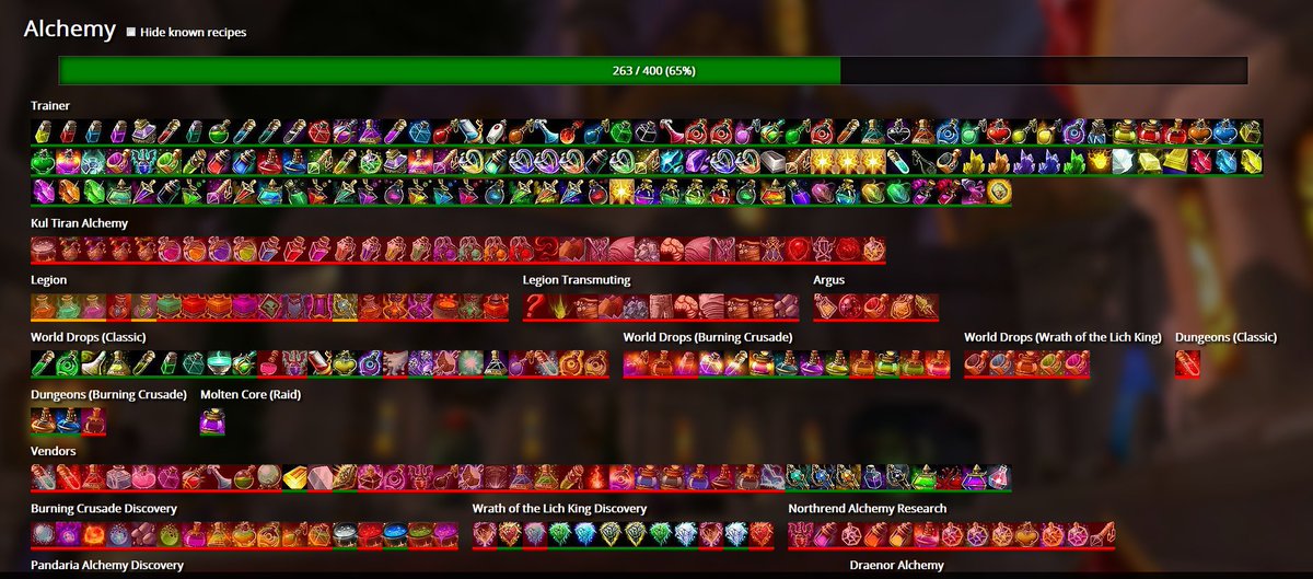 Kruithne's tweet photo. Up until the early hours updating #RecipeCompletion to contain all of the Battle for Azeroth recipes! Let me know if there are any problems. It's 5AM, jobs done, time to collapse! #wow #warcraft
https://t.co/iWYN7aE9yi https://t.co/7RpG7vHMiR