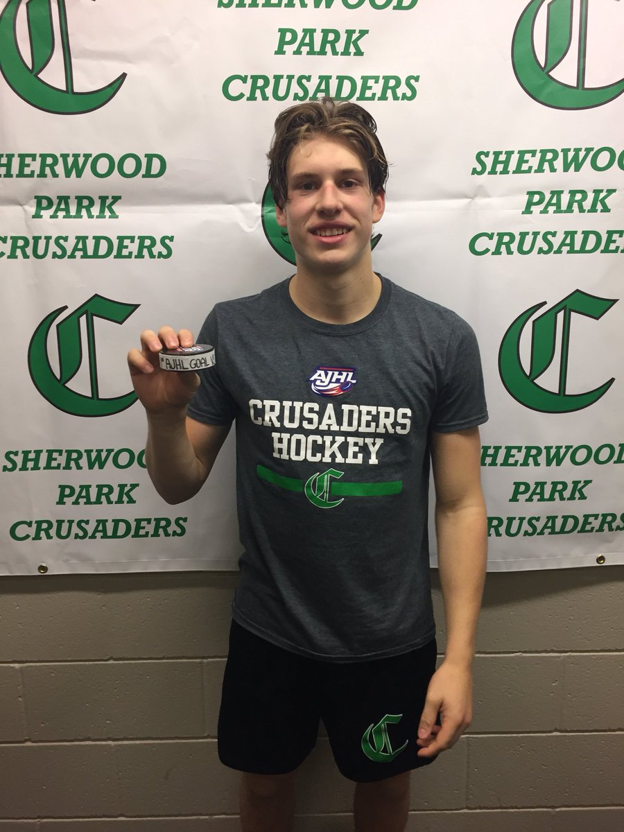 SPcrusaders's tweet photo. All smiles post game from Michael Benning and Zafir Rawji who both scored their first @TheAJHL goals!
Congrats boys!
#Cru40 #AJHL https://t.co/RFqxiDRbp6