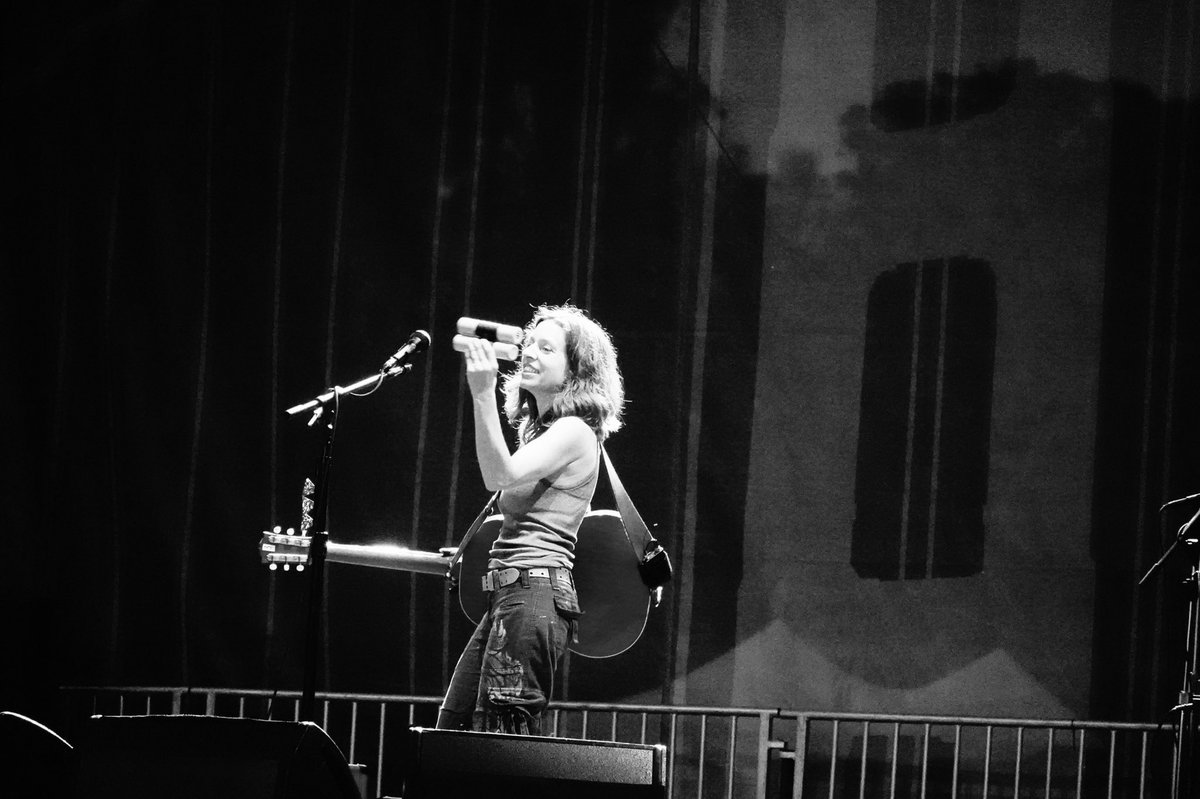 ‪Ani DiFranco‬ playing on the Tower of Gold Stage at Hardly Strictly Bluegrass in Golden Gate Park