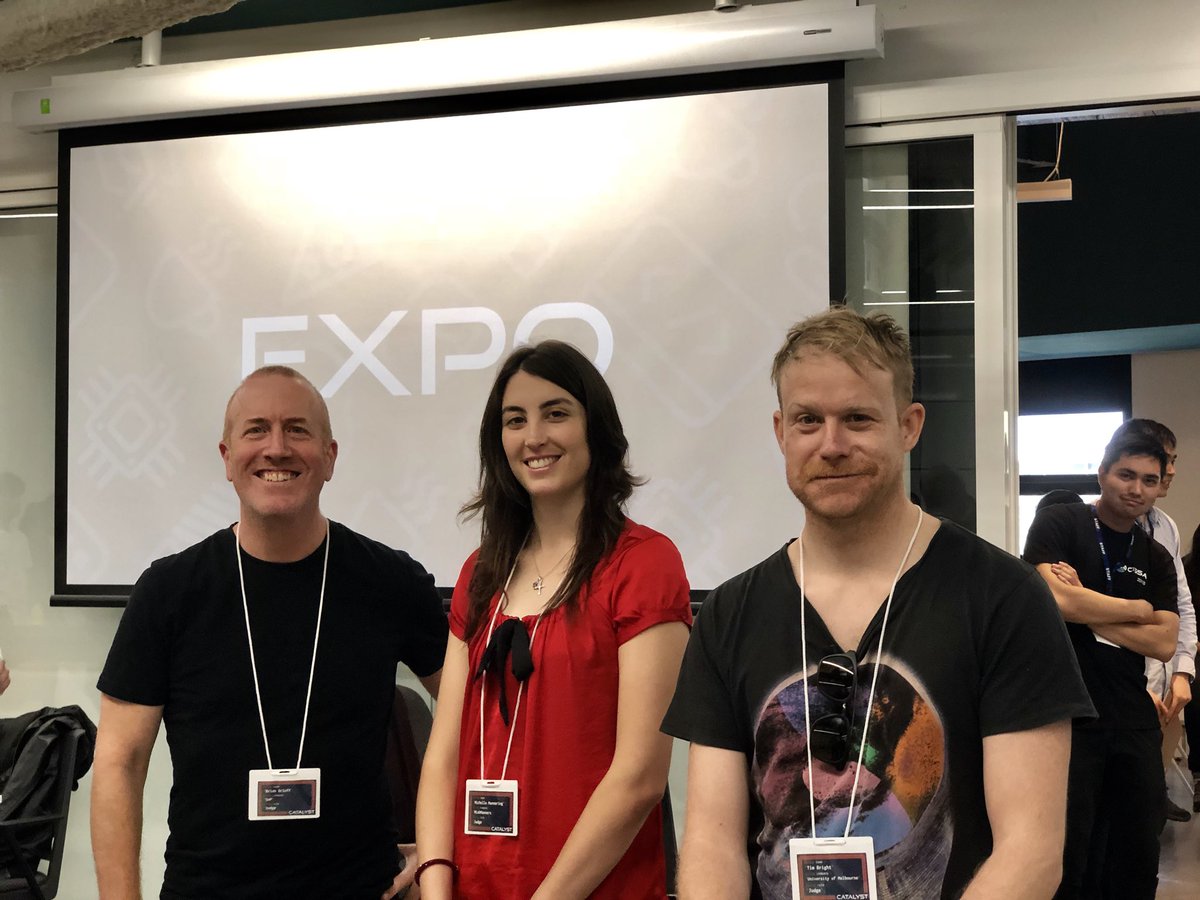 CISSA_UniMelb's tweet photo. Weβre honoured to have @brianorloff, @MAPUniMelbβs Tim Bright, and #HackathonQueen @MishManners as our judges for #catalyst18! Good luck to all competitors! https://t.co/jViv235Ua4