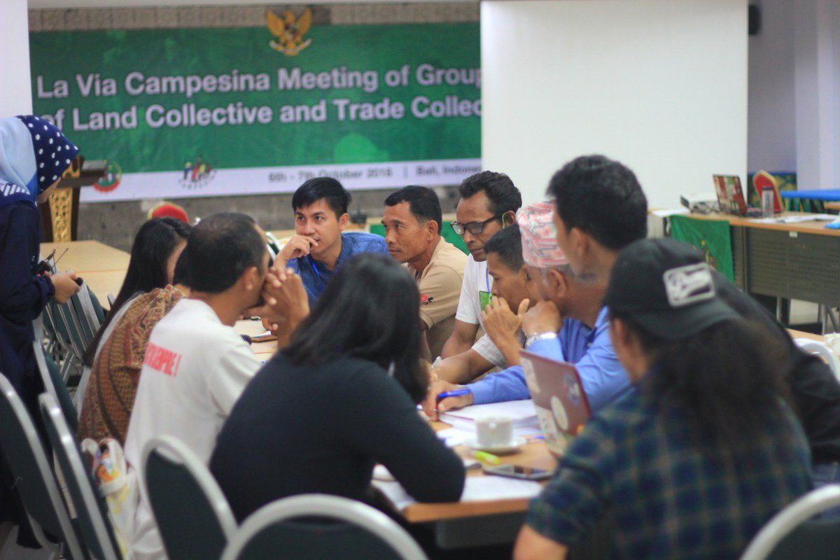 via_campesina's tweet photo. Day 2: Each region shared details of scores of trade agreements under negotiations, local struggles to counter those and ideas to create a global campaign to resist this coordinated attack of global capital. #EndIMF #EndWorldBank #WorldBeyondBanks https://t.co/apggLOZRWN