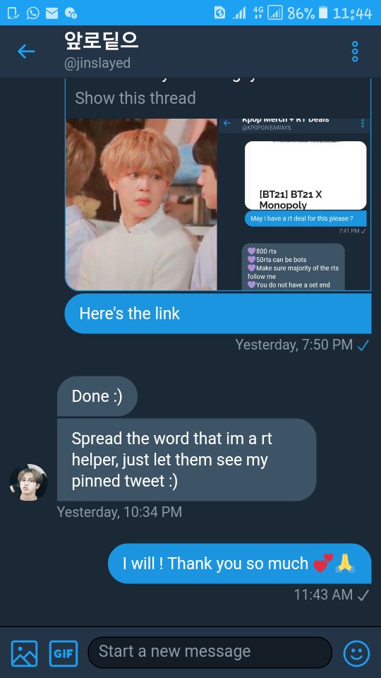 Reallybusan's tweet photo. Thank you so much for the rt help @jinslayed 🙏 💕 you guys could also ask them for a rt help BUT ask nicely !!
Dont forget to read their 📌pinned tweet too !!
#rtxrt #rtdeal #likexrt #rtxlike https://t.co/XzEYJ6kad1