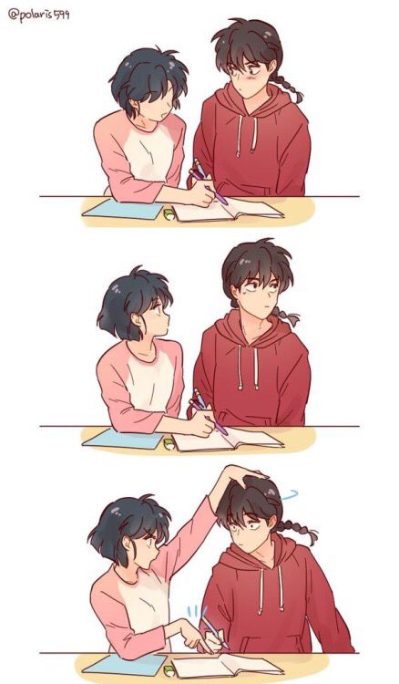 “I try to help Ranma study, but he never pays attention!”