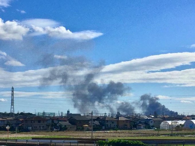 工場火事 国盛化学工場の火災 動画 プラスティック製造工場 愛知県小牧市河内屋新田 まとめダネ