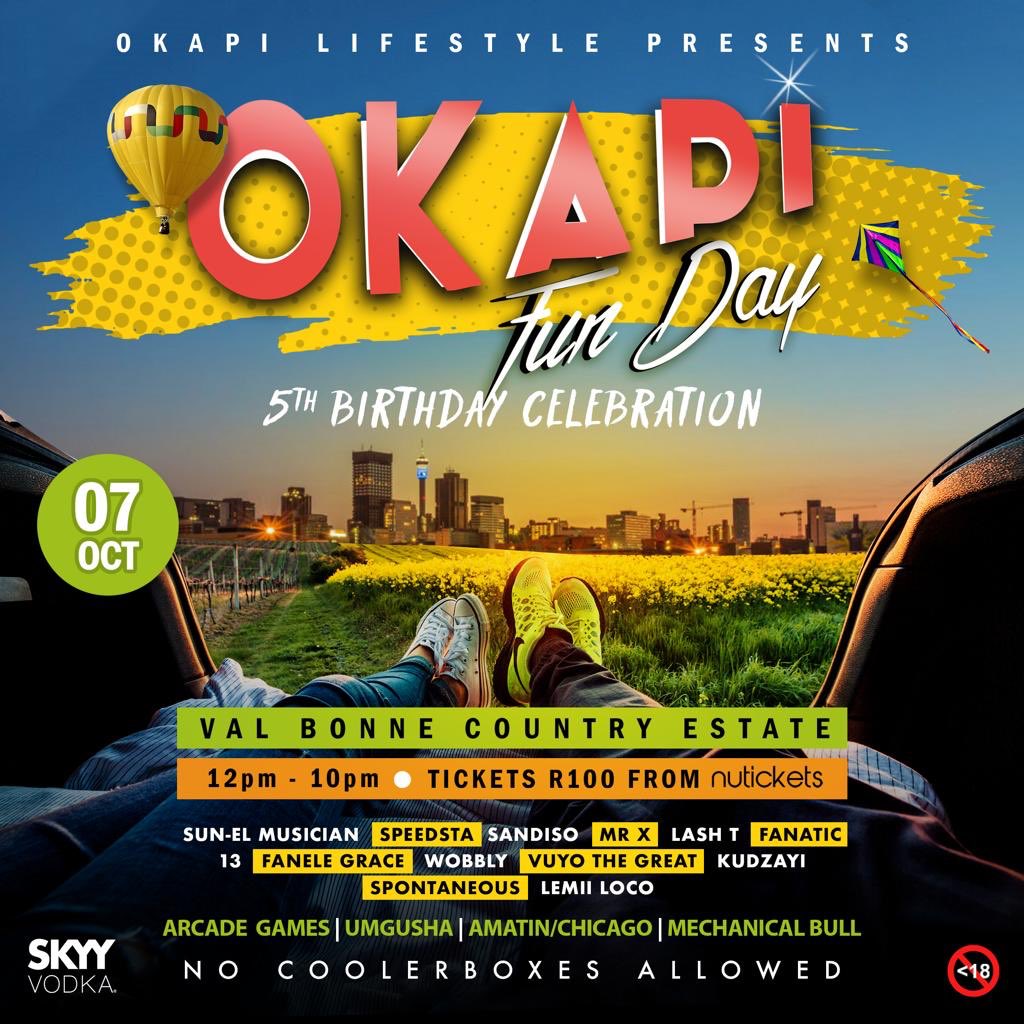 OkapiLifestyle's tweet photo. Happy OkapiFunDay Guys π΄π₯πΎπ Gates open at 12pm, weather looking too nice!! Letβs have a great one guys!!! πΊπ½ππ½ #OkapiFunDay7Oct https://t.co/28DuPWwDnC