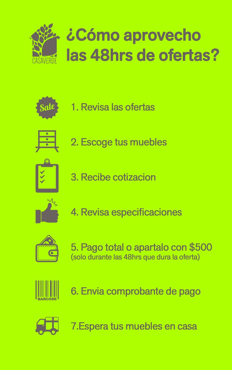 casaverde_NL's tweet photo. Como puedes aprovechar las 48 hrs
#oferta #PROMO #muebles #sale #design https://t.co/qdZ3qpcBW3