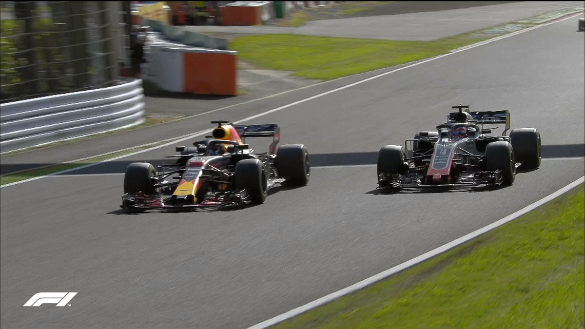 F1's tweet photo. LAP 14/53

Three outta three for @danielricciardo!

He's now P5 after moving past his latest victim, Grosjean

#JapaneseGP 🇯🇵 #F1 https://t.co/yb895RR65d