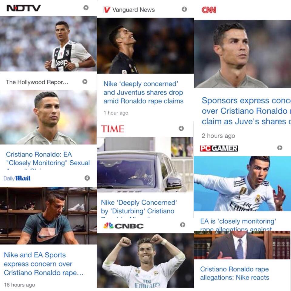 edc2887's tweet photo. @Gazzetta_it la cosa assurda è che in America non si parla d’altro e VOI continuate con sti titoloni acchiappascemi #CR7 https://t.co/NjLJilt8hL