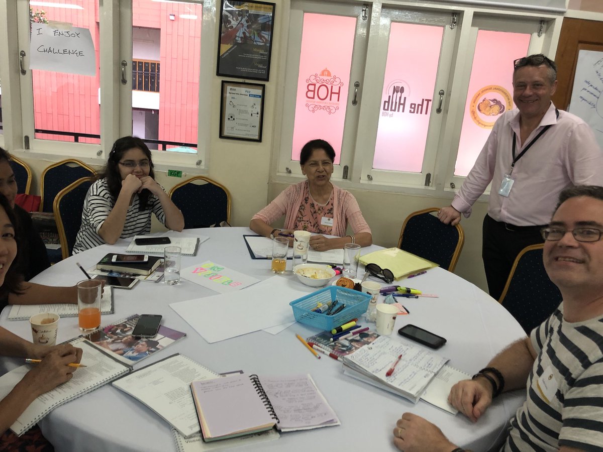 Katejoi's tweet photo. @visiblelearning. Preparing our jigsaw activity - Learning about mindframes with Gilbert ISY Yangon https://t.co/Pniq6XnLHX