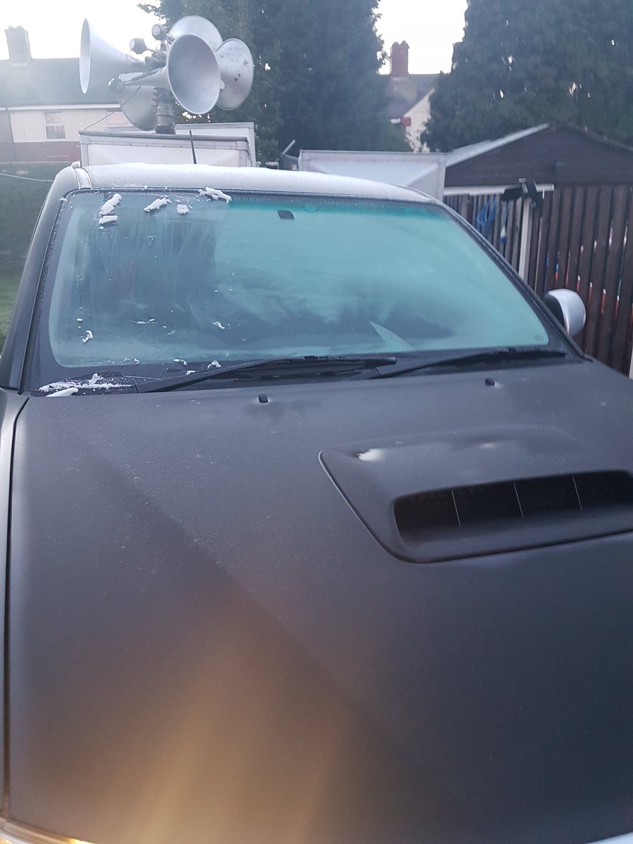 foxyhire's tweet image. For all those who tell us we have an easy life, here's the first frost of winter being removed as we sett off for a days pa work at a cycle event, @monsalhillclimb  #chuffingcold #publicaddress