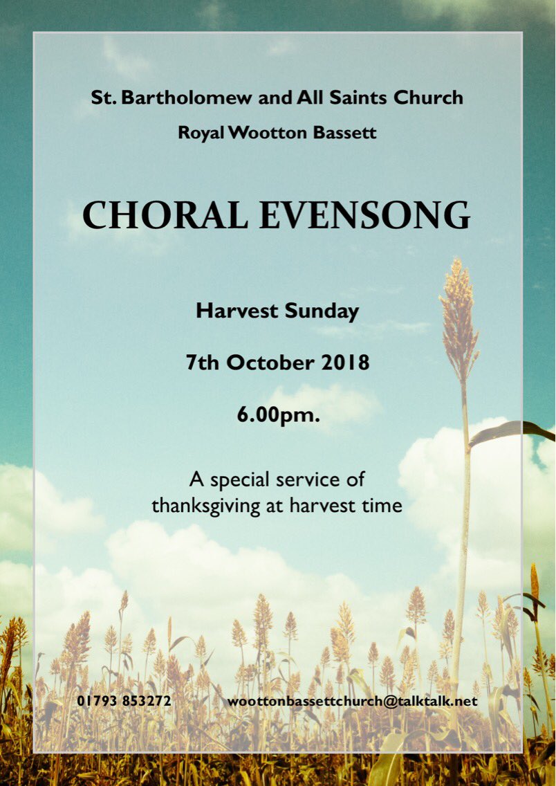rev_ollie_b's tweet photo. #Harvest celebrations at St Bartholomew’s Church #RoyalWoottonBassett today - 10am and 6pm - all are welcome! #whatsoninroyalwoottonbassett #mylocalchurch @VisitWiltshire @DioSalisbury https://t.co/kyCLhA6m6k