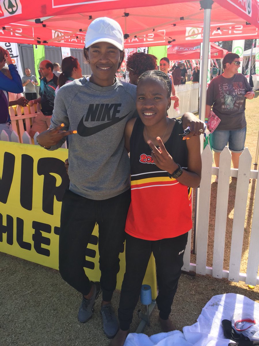 City_Press's tweet photo. MT @DanieMothowagae: #SparRace Grand Prix champion-elect Glenrose Xaba with coach Violet after #SparJoburgRace. Xaba came 4th but there’s still the issue of #SparMaritzburgRace pending, today’s presser should clear air but Xaba expected to be crowned champ https://t.co/fUg9rUPZcj