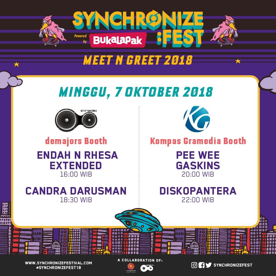 endahNrhesa's tweet photo. Meet & Greet Endah N Rhesa Extended hari ini, Minggu (07/10), pukul 16.00 WIB. Di Booth Demajors. Yuk, teman-teman yang datang ke Synchronize Fest hari ini bersua bersama kami. Ngobrol-ngobrol santai sore nanti.
See you yes! π
#earschedule #earextended #synchronizefest https://t.co/ucvVNBd7I8