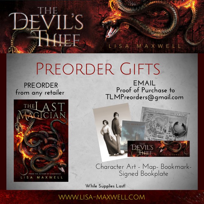 juliterario's tweet photo. ALERTAAAA ‼️‼️‼️
Últimos días para preordenar “The Devil’s Thief” de Lisa Maxwell con la posibilidad de ganar unos regalos increíbles.
La secuela de “El Último Mago” de viene con todo ❤️
👉 https://t.co/Bm5IZOlB4Z y #devilsthief https://t.co/EdY1nUmzi1