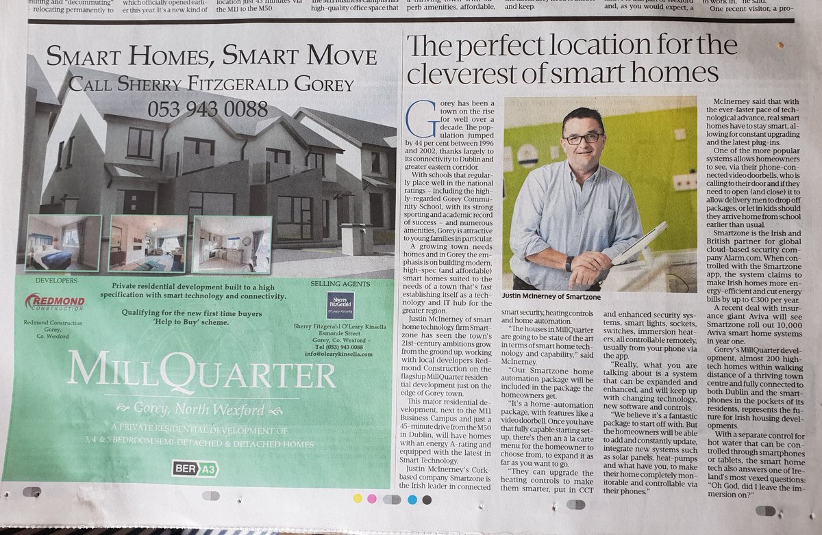 WaterManaged's tweet image. Great to be working with forward thinking Redmond Construction to deliver Ireland&apos;s smartest homes at their MillQuarter development in Gorey, Co.Wexford. Your home in your hand. #smarthomessmartmove #connectedandprotected