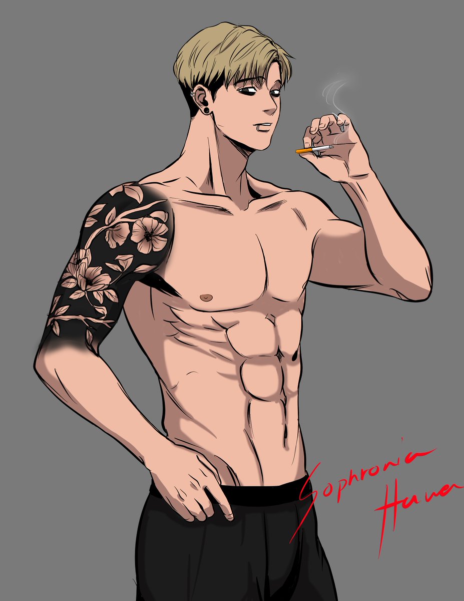 Sharing tattooed Oh Sangwoo Fan Art. 