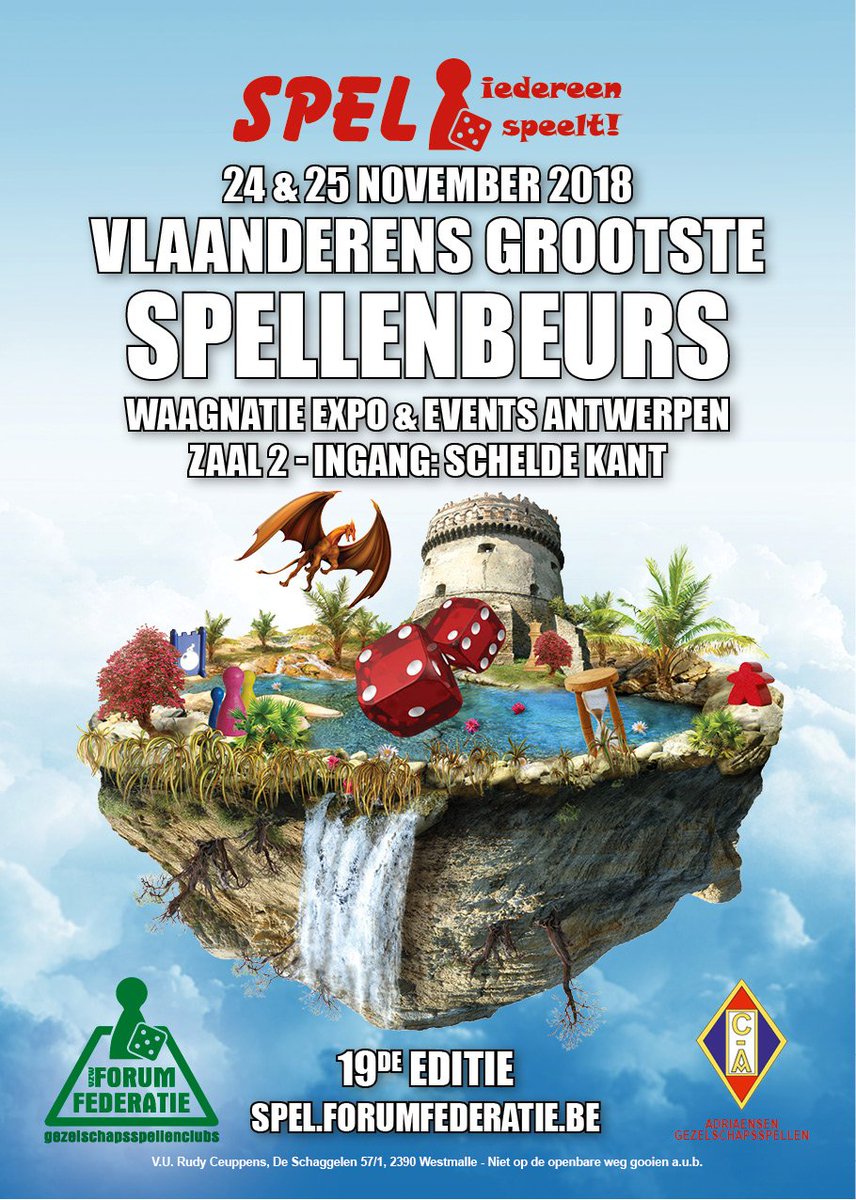 houseofmonks's tweet photo. House of Monks zal dit jaar weer een stand hebben op Spel 2018: 24 &amp; 25 November in de Waagnatie Expo in Antwerpen. Kom gezellig langs om een potje Cosmic Encounter (NL) te spelen!
Voor een kortingsbon op het toegangskaartje: https://t.co/ow0UdZe3ea https://t.co/BIcMQUSy7p