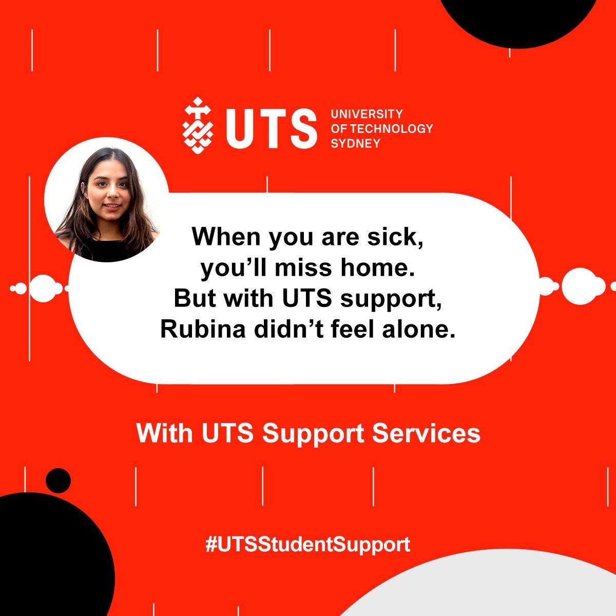 UTSINSEARCH_IN's tweet photo. Rubina Gulati was down with flu when #UTS medical services pampered her with good care and support. She was treated on priority and her parents stayed tension-free back in India. Know more about #UTSSupportServices, visit https://t.co/oSgKFJjIKk #UTSInsearch #OpportunitiesAwait https://t.co/qcqwZ8SgBo