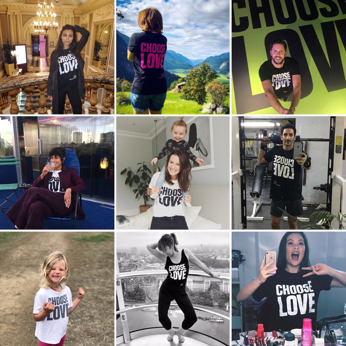 If all the world decided to #Chooselove we could achieve anything. Thank you to everyone this  week who has been part of the movement. We are delighted to see so many people spreading this important message . If you haven’t got your t-shirt yet, they are available on @asos ❤️❤️
