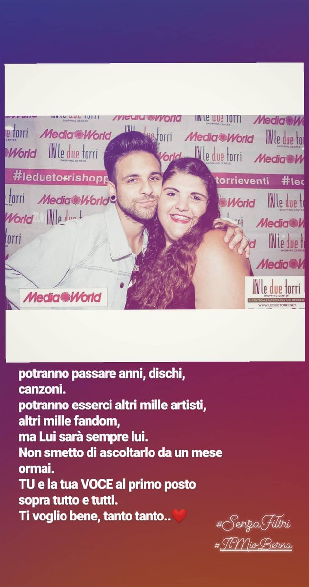 Simona84741601's tweet photo. potranno passare anni, dischi, canzoni.
potranno esserci altri mille artisti, altri mille fandom, ma Lui sarà sempre lui.
LUI e la sua VOCE al primo posto sopra tutto e tutti.
Ti voglio bene, tanto tanto..❤️
#SenzaFiltri #unmese #IlMioBerna
@alessiobernabei @alessiobernabei https://t.co/LoUDX5zgcV