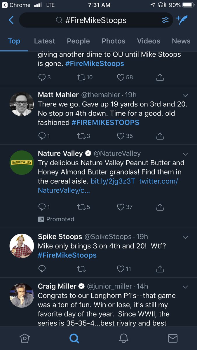 oushadow's tweet image. Looks like the granola bar folks support a change. #FireMikeStoops