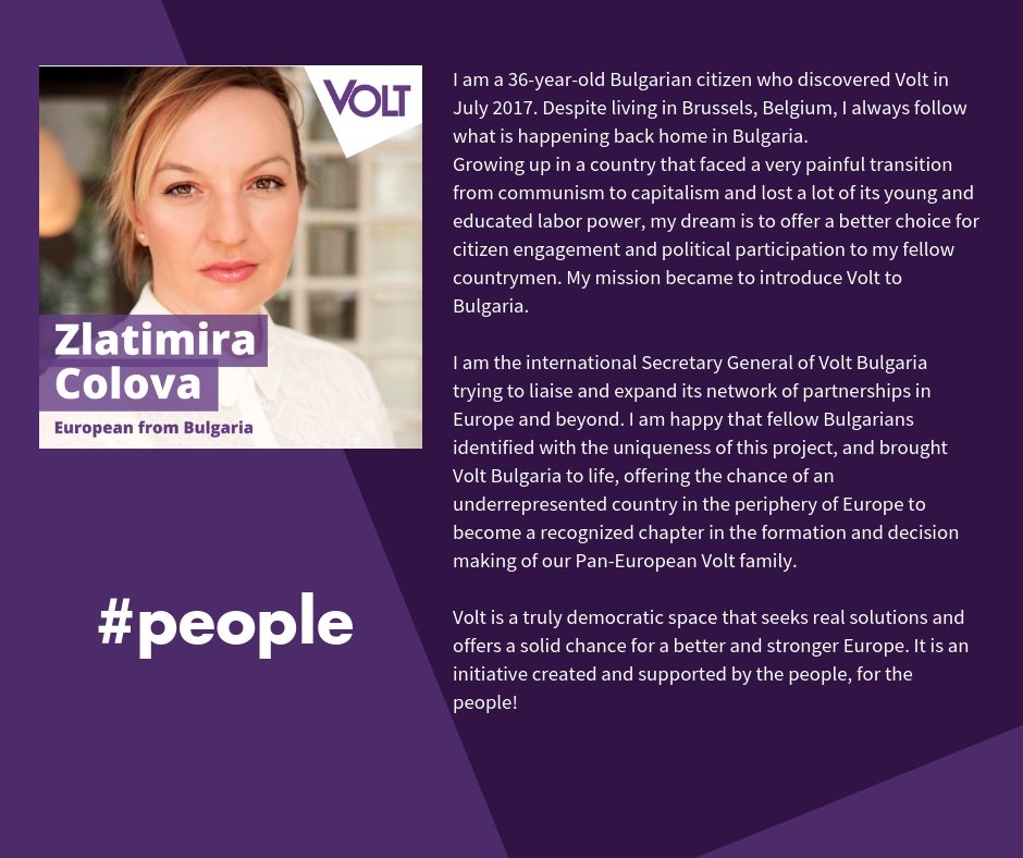VoltEuropa's tweet photo. #12🔊"... my dream is to offer a better choice for citizen engagement and political participation to my fellow countrymen. It is an initiative created and supported by the people, for the people!" - Zlatimira

#Volters #EU #stories #Volt4Change https://t.co/pFATr90FND