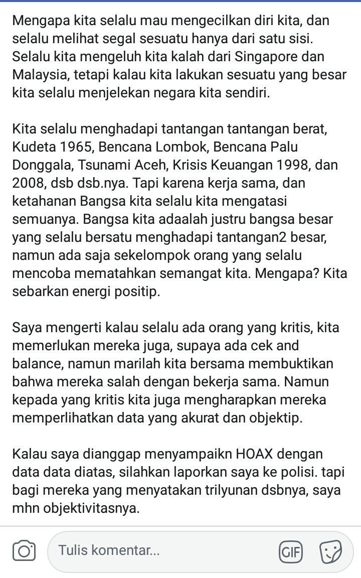 danrem's tweet photo. Mengenai IMF-WB Annual Meeting Pak @PeterGontha berbagi di laman FB-nya tentang anggaran yg banyak dibahas akhir-akhir ini. https://t.co/6YsCO8VN6P