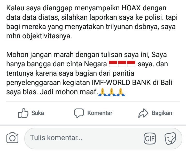 danrem's tweet photo. Mengenai IMF-WB Annual Meeting Pak @PeterGontha berbagi di laman FB-nya tentang anggaran yg banyak dibahas akhir-akhir ini. https://t.co/6YsCO8VN6P