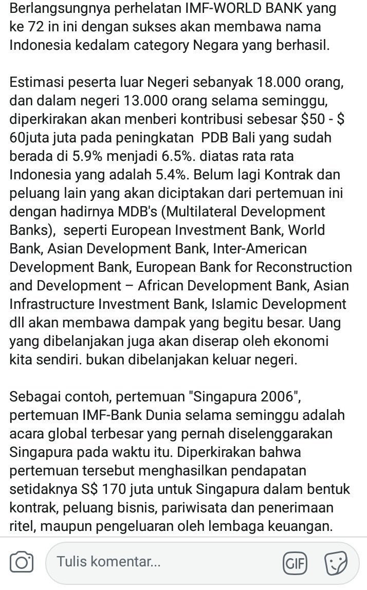 danrem's tweet photo. Mengenai IMF-WB Annual Meeting Pak @PeterGontha berbagi di laman FB-nya tentang anggaran yg banyak dibahas akhir-akhir ini. https://t.co/6YsCO8VN6P