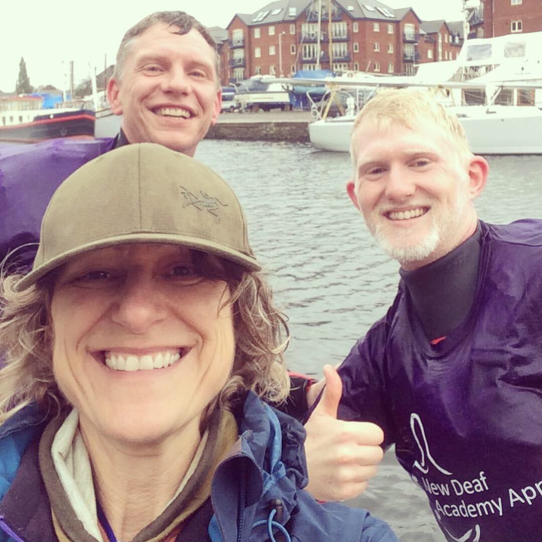 DeafAcademy's tweet photo. Yesterday some staff and students were at #ExeterSportsFest hosted by @DeafGetActive to try out #paddleboarding #kayaking & #climbing It was a ๐งday, but great turn out. CSW Ben did a brill job at the event for us & didnโt stop smiling all day! #newdeafacademy #lendahand #deaf https://t.co/TqYyuerGNM