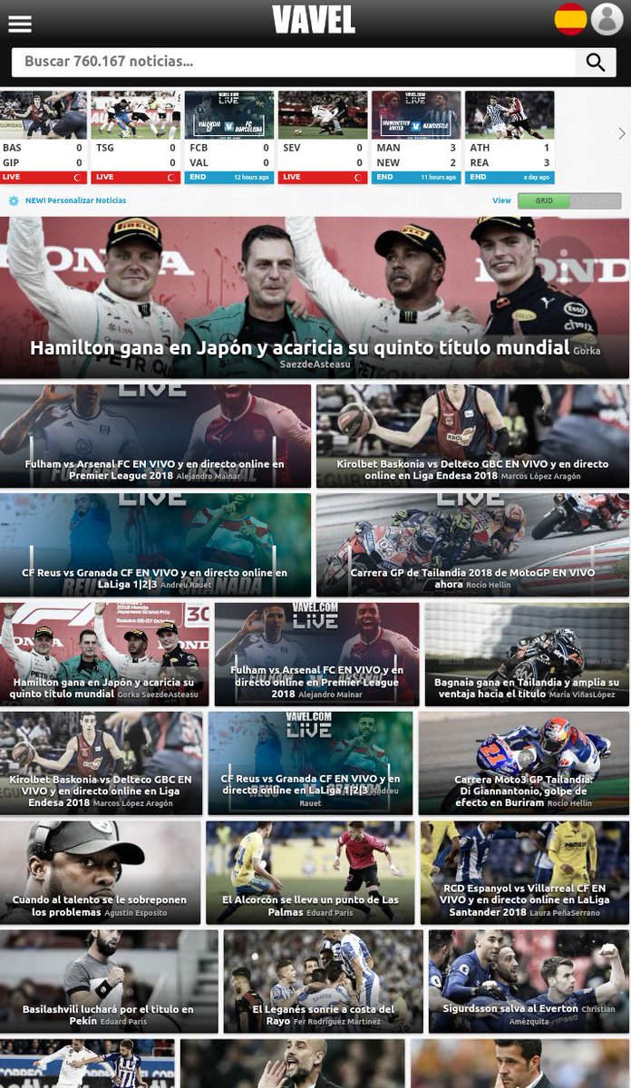 Súper domingo #NewVAVEL con 12 eventos en DIRECTO, aquí ➡️ vavel.com/es/ 🏍 #Moto3 y #motoGP 🏀 #LigaEndesa BKN-GBC FCB-AND ⚽️ #LaLigaSantander ESP-VLL SEV-CEL VCF-FCB ⚽️ #LaLiga123 REU-GRA ⚽️ #PremierLeague FUL-ARS LIV-CIT SOU-CHE ⚽️ #Bundesliga HOF-EIN