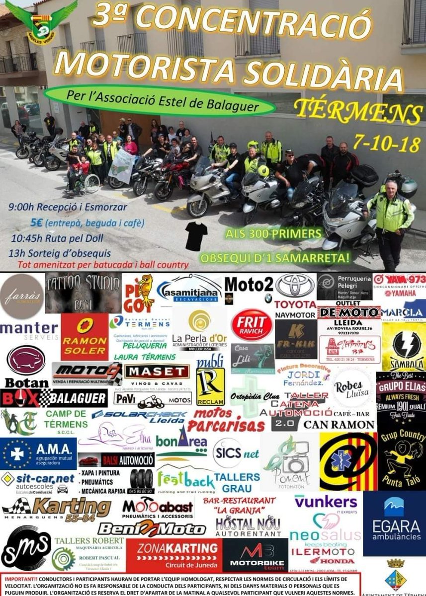 Comenzamos abriendo gas en la localidad catalana de #Termens en la 3ª Concentración Motera Solidaria a favor de L’Associaió Estel de #Balaguer que organizan los #AngelesVerdesCataluña <a href="/motoristescat/">MotoristesCat</a> #Porunabuenacausa #AirPercusión