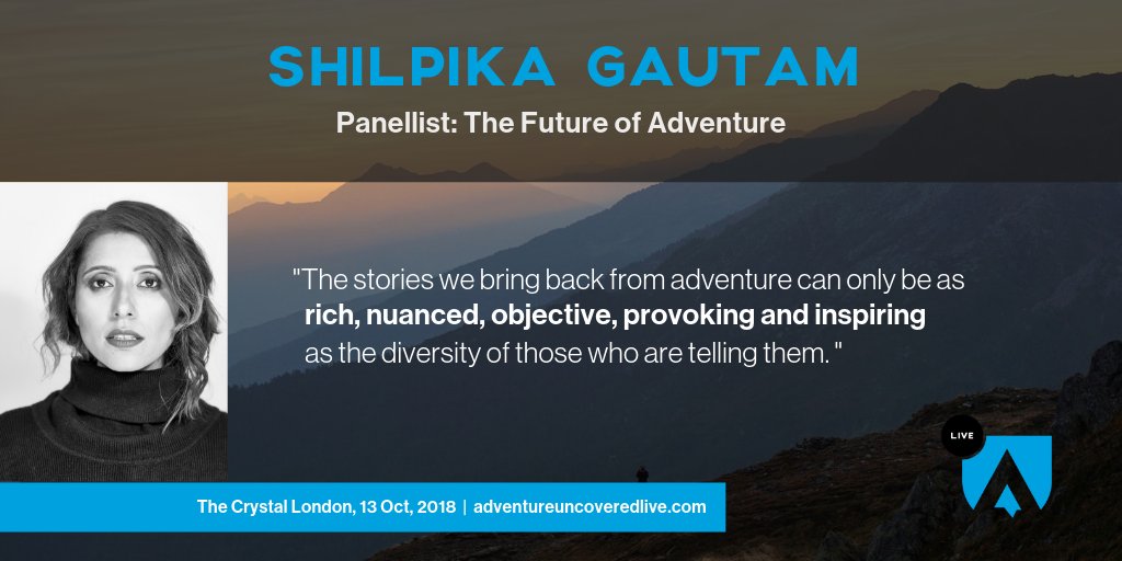 AdventureUncvrd's tweet photo. Record-breaking adventurer @shilpsgautam will be at @AdvUncvrdLive to explain why we should give a platform to those with different backgrounds.
Join us on 13th Oct in #London: https://t.co/xV7pGq3pvN
#adventureevents #getoutdoors #londonevents #diversity #adventure https://t.co/sOvtxYTj7F