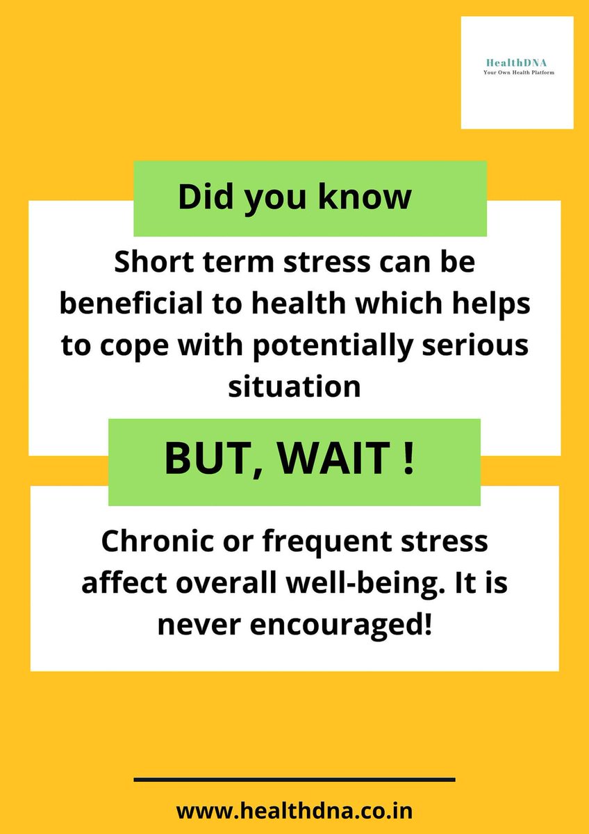 #Stress is unavoidable in today's life. Everyone needs to express stress. However, for immediate or short term stress can be beneficial. 

 #MentalHealthFacts #DontHoldItInside #HealthDNAMentalHealth #Technology #StartUp #StartUps #StartUpIndia #WomenEntrepreneur #NorthEastIndia