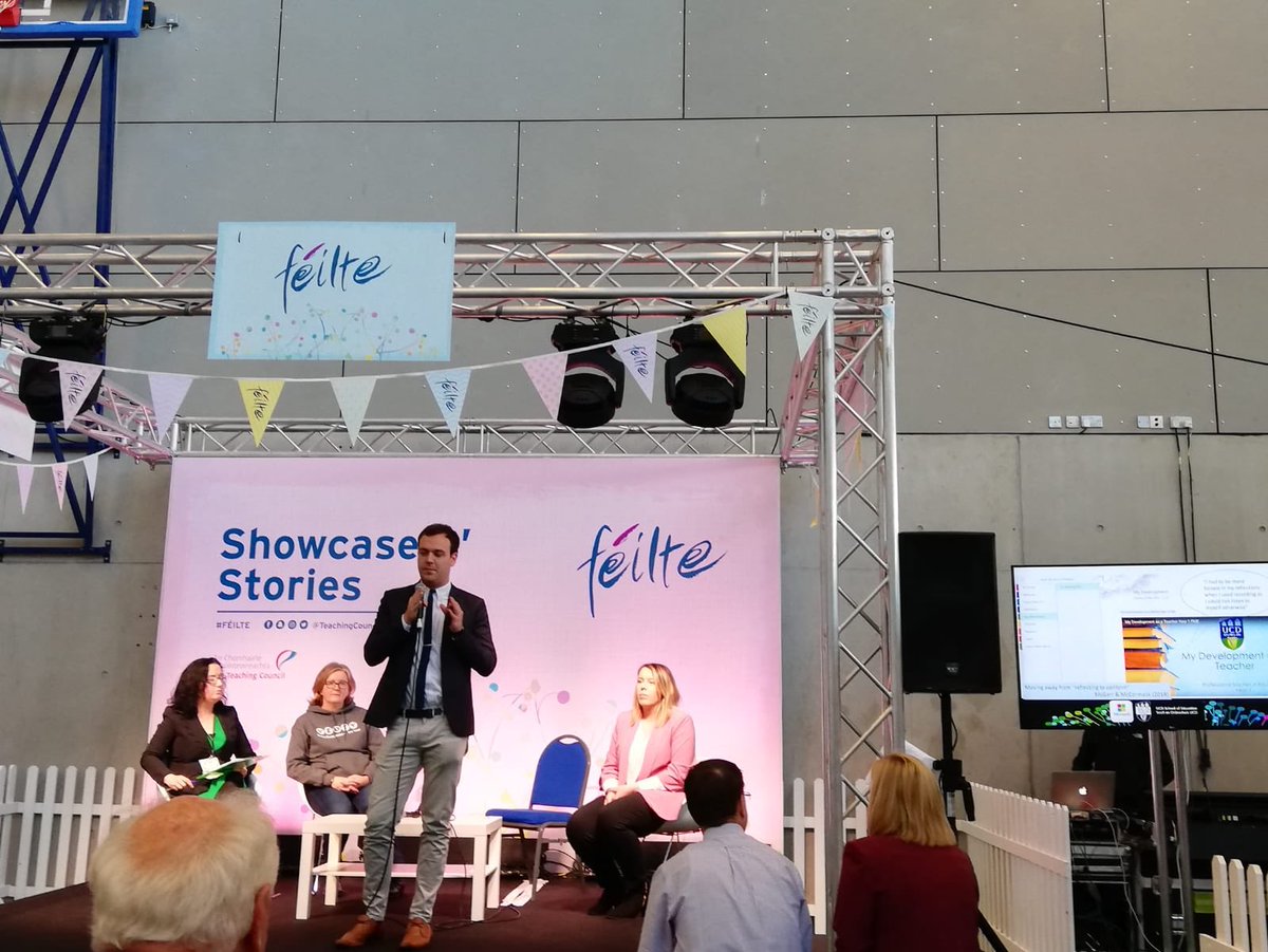 econrachel's tweet photo. @alexjwdoyle @SchoolofEdUCD talking about how @OneNoteEDU #ePortfolios helped him move beyond his “apprenticeship of observation” towards being an “autobiographer of his own learning” @FEILTE #Feilte2018 @cawley_brendan @MS_eduIRL https://t.co/5HVXiadFkE