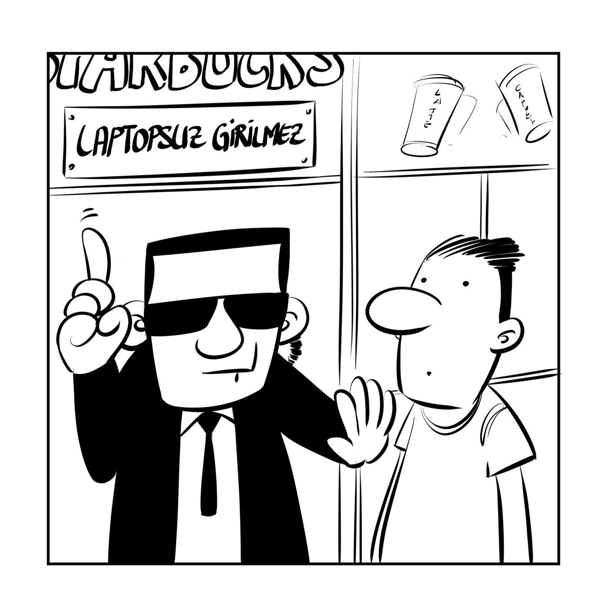 Laptopsuz girilmez!
#göçbeyinliler #dizüstübilgisayar #karikatür #karikatürler #mizah #bantkarikatür
instagram.com/p/BooCA1Nhc8k/