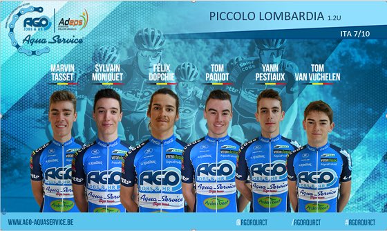 AgoAquaCT's tweet photo. Nos coureurs disputent également ce dimanche le #piccololombardia #U23 
Web > https://t.co/yk406k8kg4 https://t.co/xBekFhQalA