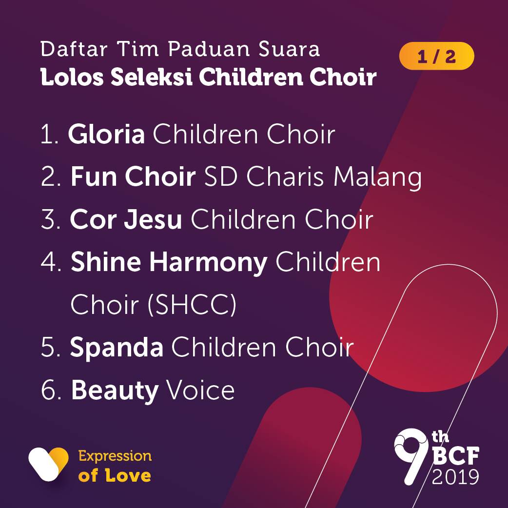 BCF_UB's tweet image. [CONGRATULATIONS!]

These are participants of Children Choir Category

Welcome to #BCF9! 
See you in February😉

#BCF9
#choircompetition