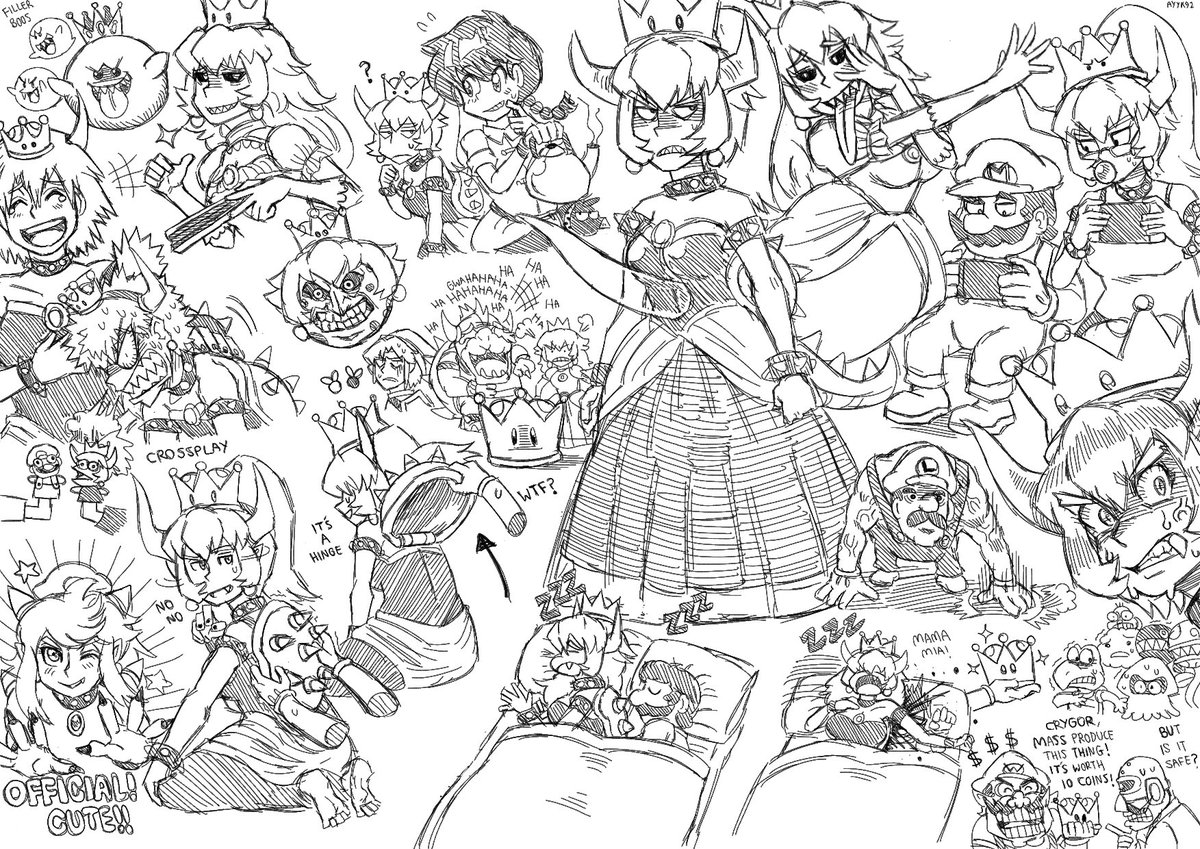 More messy doodles. I kinda like how the hinge and Bakugo ones turned out 
#bowsette #クッパ姫 