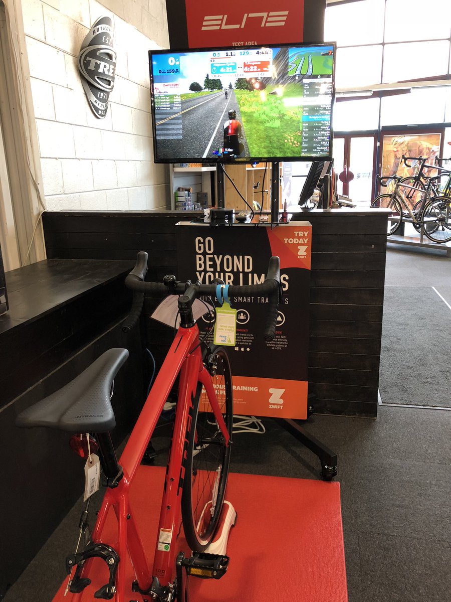 SB_Performance's tweet photo. Today we are down at @btownbikes checking out their @Elite_cycling #Direto Direct Drive, @GoZwift &amp; @TrekBikes #domane combo. Get down to @btownbikes and see how this equipment can enhance your training 🚴🏼‍♂️ https://t.co/tJgalMi5G3