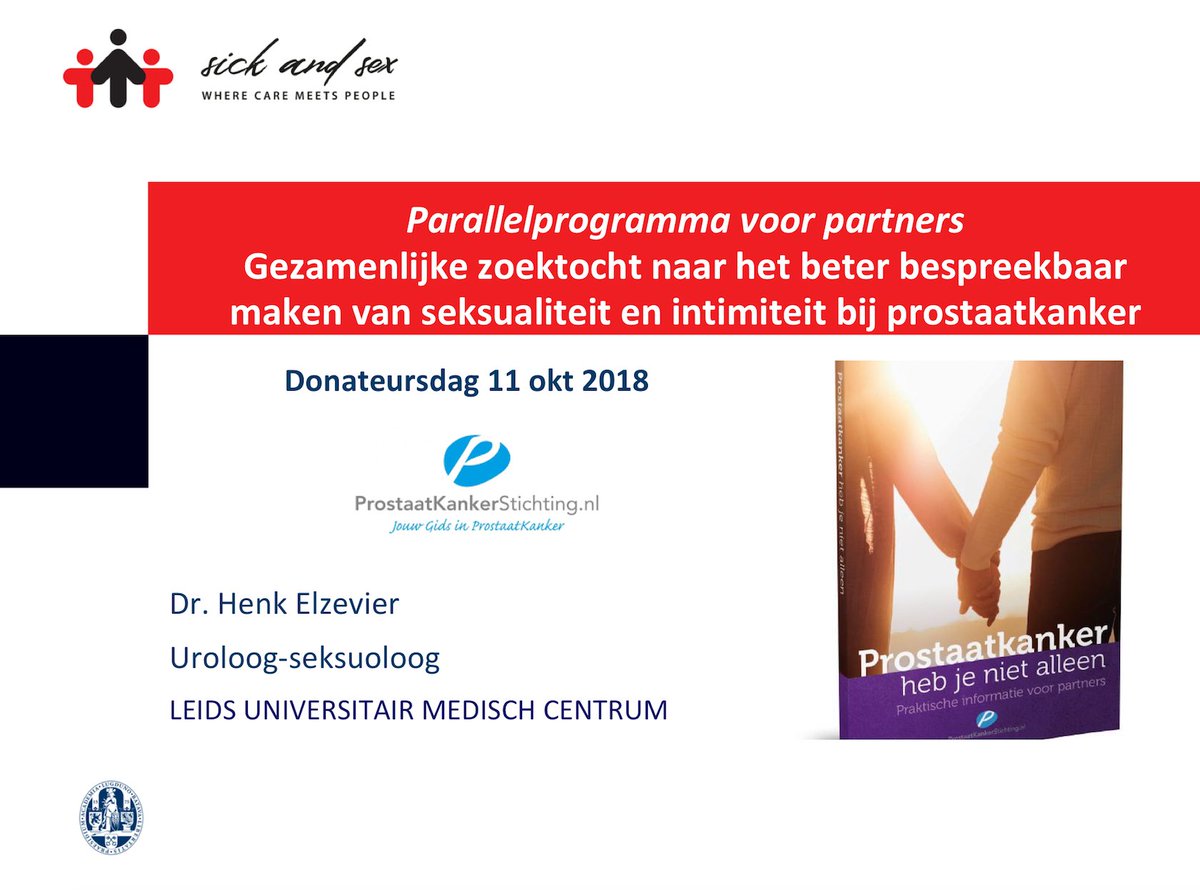 henkelzevier's tweet photo. Laatste voorbereiding #parallelprogramma over #seksualiteit en #intimiteit voor #partners van #prostaatkanker patienten op donateursdag #prostaatkankerstichting @pks251014 in samenwerking met @SickandSex. Leren van elkaar het uitgangspunt, zal wederom een bijzondere middag worden https://t.co/RwZobZP2eH